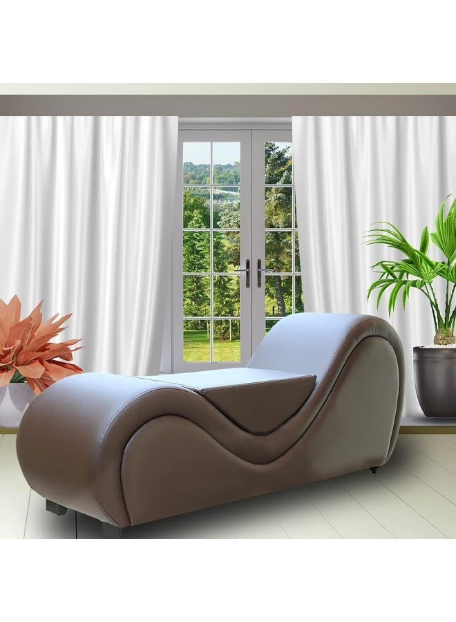 Comfynest S-Shape Love Sofa Modern Loveseats Yoga Chaise lounge With Center cushion Love Chair (Brown)  - Image 4