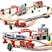 HOLYFUN Electric Toddler Wooden Train Set Toy 88 PCS Train Track Toys for 3 4 5 Years Old Kids Boys and Girls - Image 2
