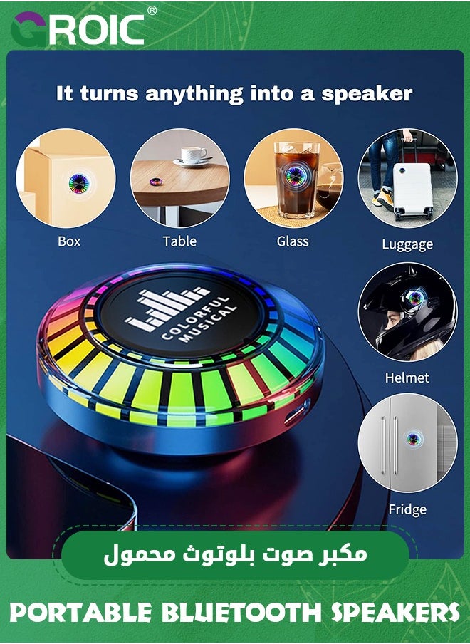 GROIC - Black Portable Shower Speaker Waterproof - Small Portable Bluetooth Bluetooth Wireless Speaker with Clip - Powerful Bass and Louder Volume - Colorful Lights and Lightweight with TWS Pairing - Image 1
