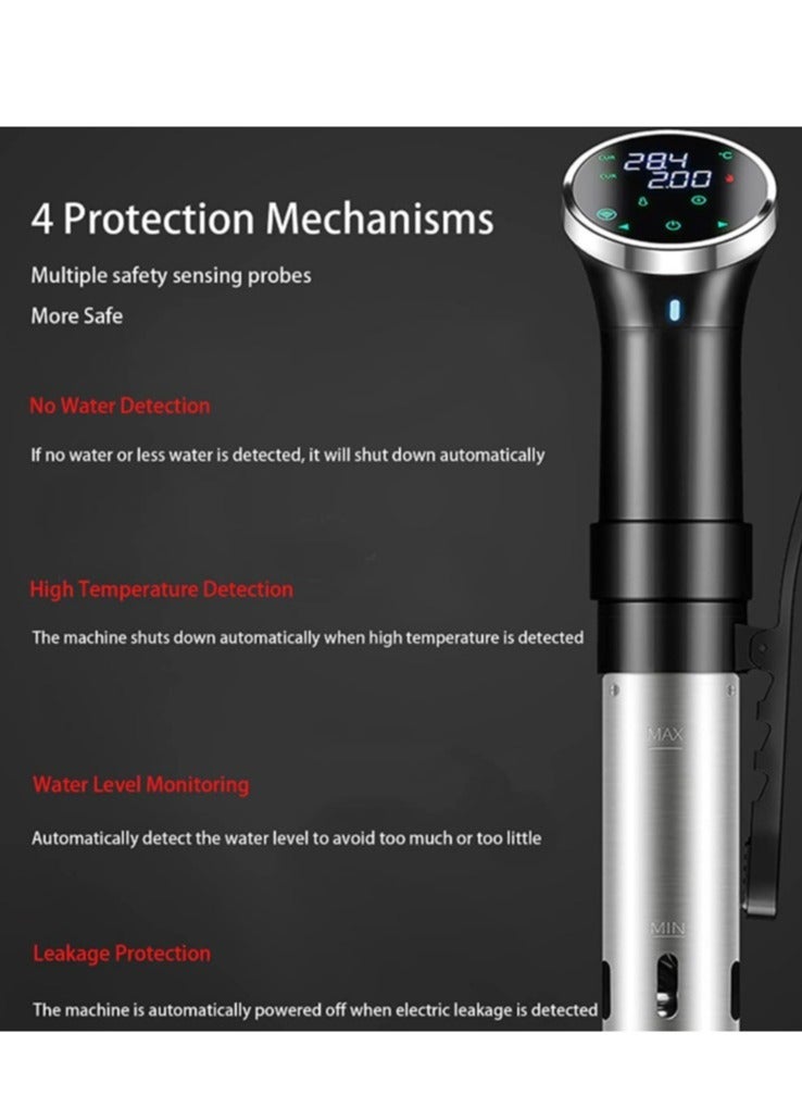 Furtey WiFi Sous-vide Machine & Vacuum Sealer Set Full Starter Kits Include Dry/Moist Vacuum Packer and Sous Vide Stick with Recipes Precise Temperature & Timer Ideal for Vacuum-Sealed Cooking - Image 5