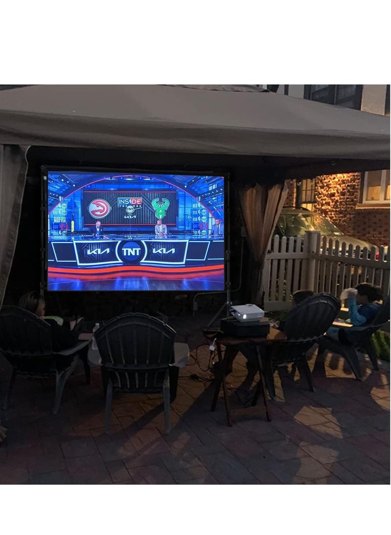 Golden - Projector Screen with Stand,Outdoor Projector Screen Portable Indoor Projection Screen 16:9 4K Rear Front Movie Screen with Carry Bag for Home Backyard Theater (120 inch) - Image 1