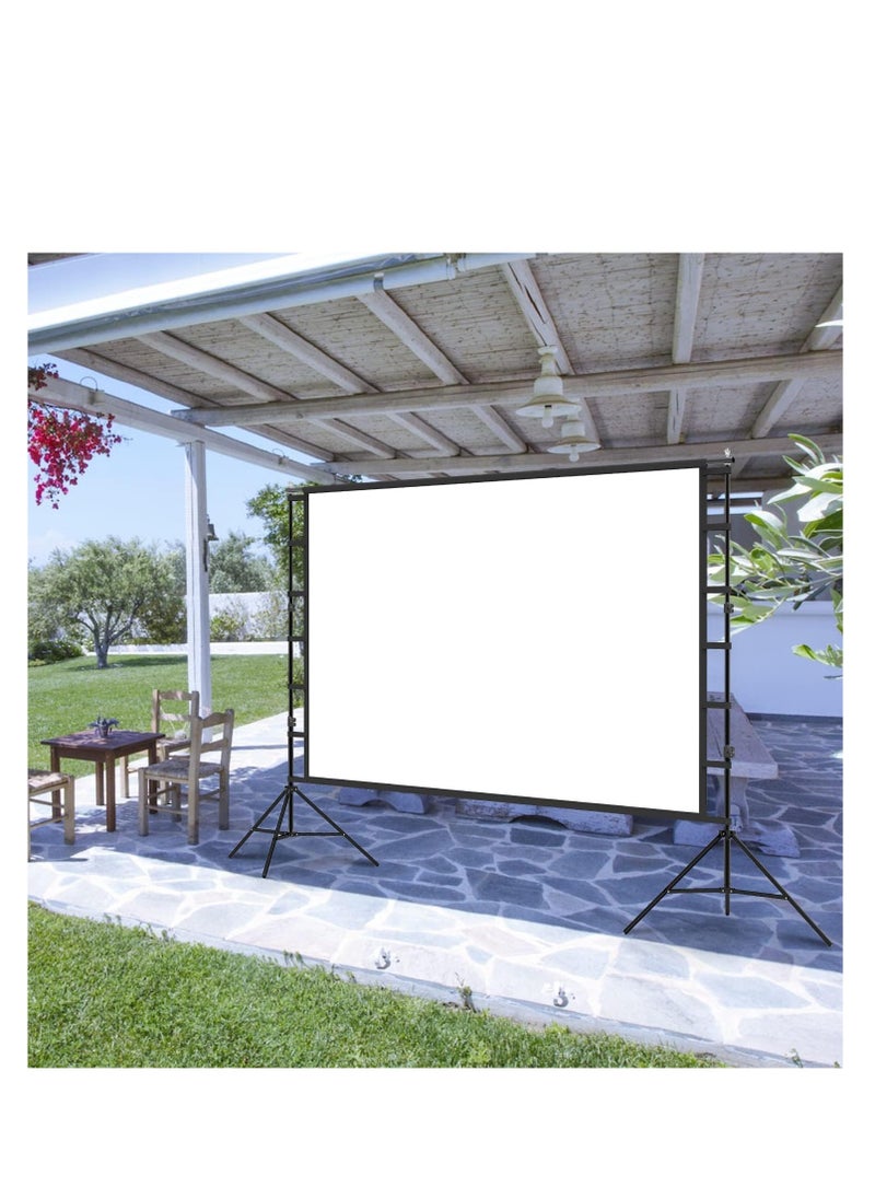 Golden - Projector Screen with Stand,Outdoor Projector Screen Portable Indoor Projection Screen 16:9 4K Rear Front Movie Screen with Carry Bag for Home Backyard Theater (120 inch) - Image 1