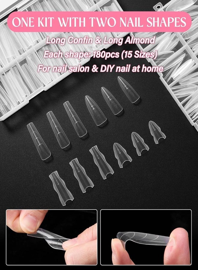 نيل ويند مجموعة NAILWIND المكونة من 180 قطعة من قوالب الأظافر المزدوجة، مجموعة تمديد الأظافر للمبتدئين والمحترفين، 15 مقاسًا / 12 قطعة قالب مزدوج للبولي جل وجل البناء، أدوات فن الأظافر للاستخدام المنزلي وفي الصالونات (4 - F23-F50X) - Image 4