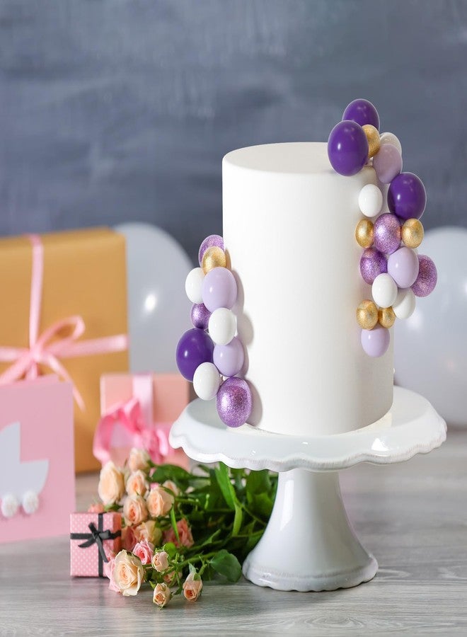 أستارون 50 قطعة من أعواد تزيين الكيك على شكل كرات وبالونات صغيرة من ASTARON لمستلزمات تزيين الكيك وكرات الرغوة وزينة الكيك لحفلات استقبال المولود الجديد وزينة تزيين الكيك في أعياد الميلاد (سلسلة أرجوانية) - Image 4