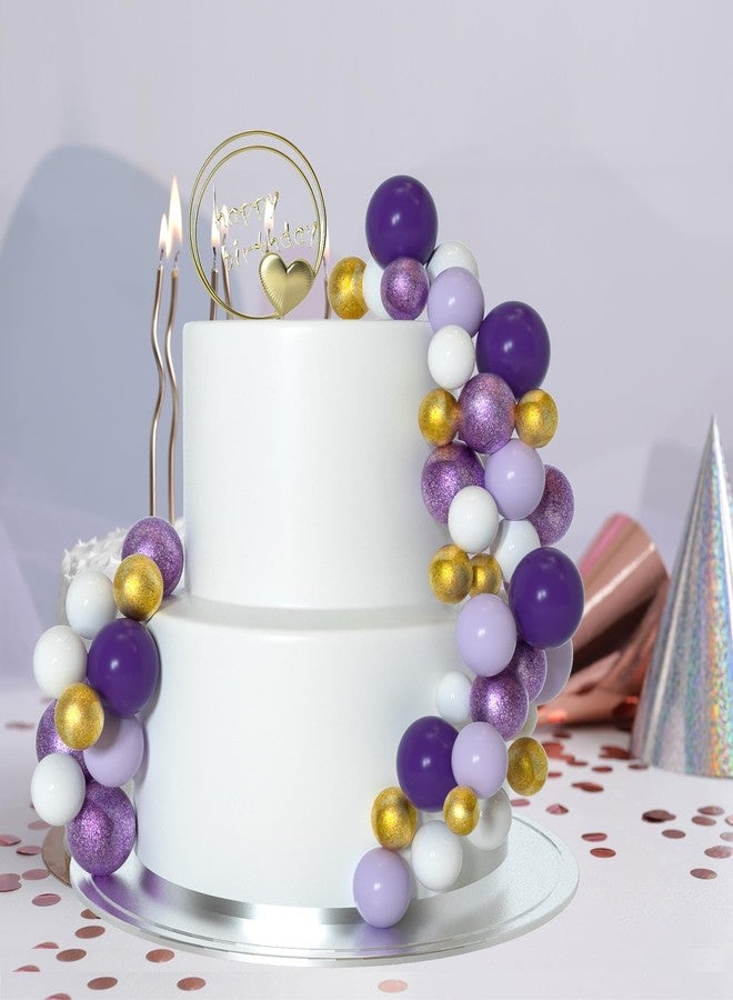 أستارون 50 قطعة من أعواد تزيين الكيك على شكل كرات وبالونات صغيرة من ASTARON لمستلزمات تزيين الكيك وكرات الرغوة وزينة الكيك لحفلات استقبال المولود الجديد وزينة تزيين الكيك في أعياد الميلاد (سلسلة أرجوانية) - Image 5