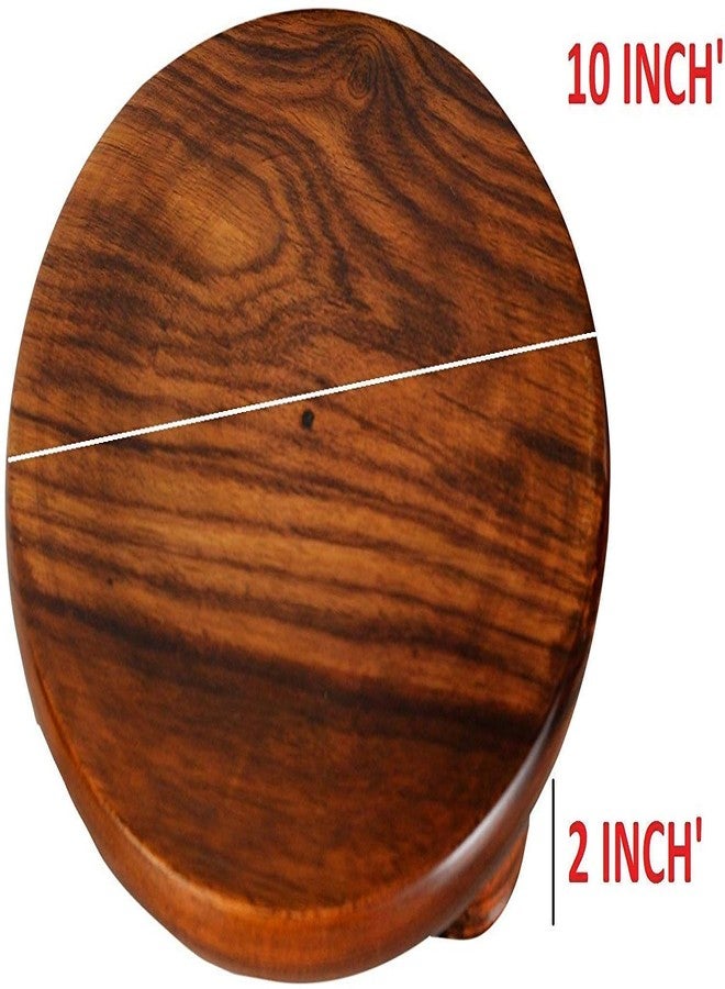 SNOWGREEN EXPORT Sheesham Wood Chakla Belan Rolling Plate Roti Maker شوبك (10 بوصة خشبية شاكلا بيلان / مجموعة كومبو خشبية من خشب الورد النقي شاكلا بيلان للمطبخ بالحجم الكامل - Image 4