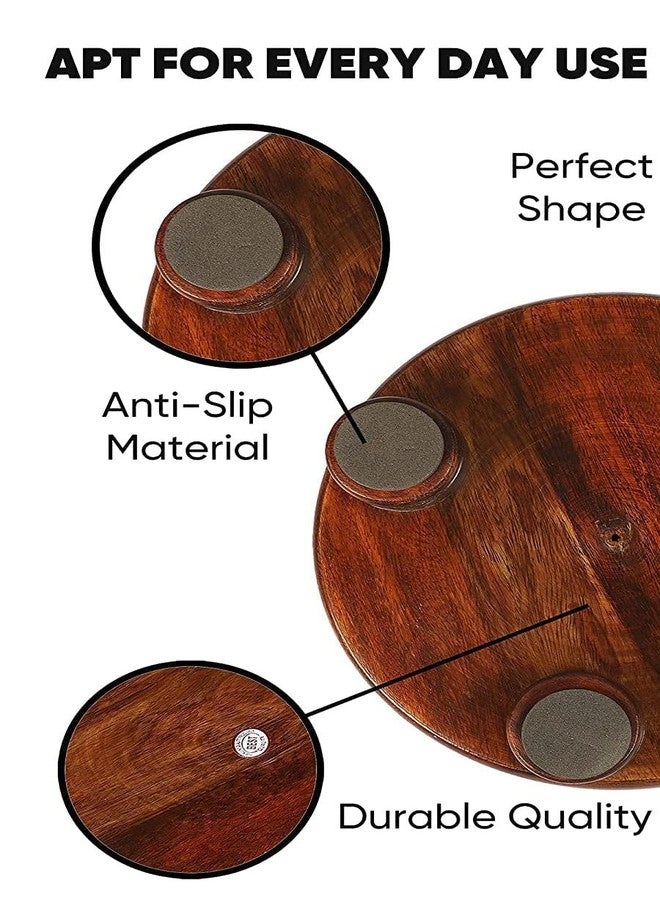 SNOWGREEN EXPORT Sheesham Wood Chakla Belan Rolling Plate Roti Maker شوبك (10 بوصة خشبية شاكلا بيلان / مجموعة كومبو خشبية من خشب الورد النقي شاكلا بيلان للمطبخ بالحجم الكامل - Image 2