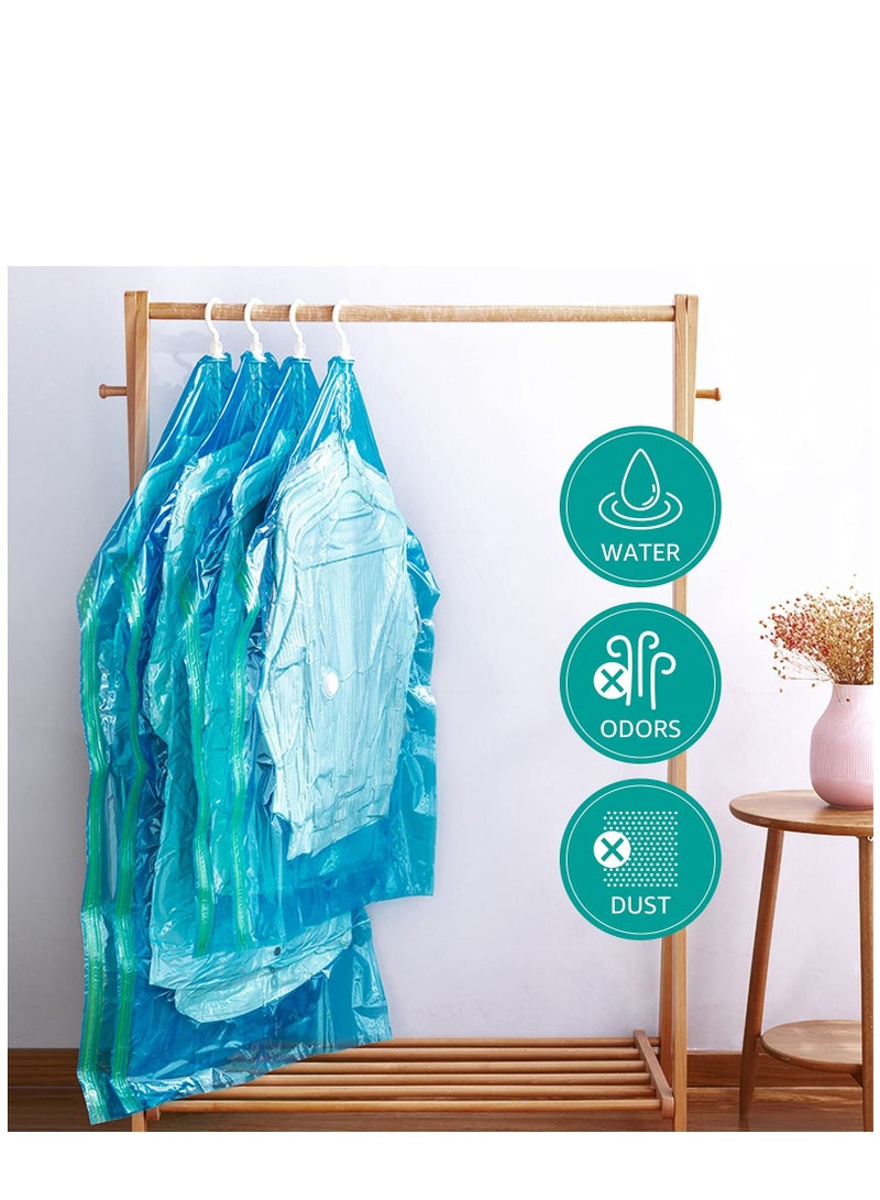 Arabest Hanging Vacuum Storage Bag Space Saving Garment Bag Vacuum Sealed Garment Bag Suitable for Suits Coats Jackets Blue 4pc - Image 5