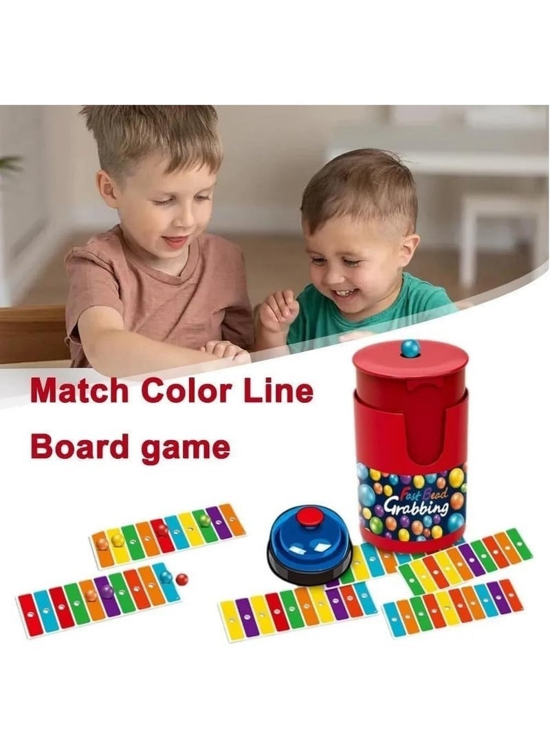 Arabest Fast Bead Grabbing Game, Match Color Bingo Game Set, Fast Bead Grabbing Match Color Bingo Game, Hand Eye Coordination Training, 90 Beads&6 Code Cards, 1 Bell & Bead Can for Group Party and Family (1 Set) - Image 3