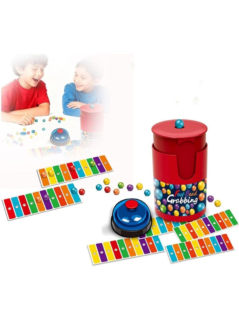 Arabest Fast Bead Grabbing Game, Match Color Bingo Game Set, Fast Bead Grabbing Match Color Bingo Game, Hand Eye Coordination Training, 90 Beads&6 Code Cards, 1 Bell & Bead Can for Group Party and Family (1 Set) - Image 1