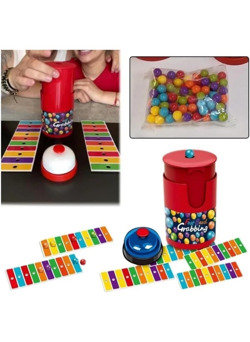 Arabest Fast Bead Grabbing Game, Match Color Bingo Game Set, Fast Bead Grabbing Match Color Bingo Game, Hand Eye Coordination Training, 90 Beads&6 Code Cards, 1 Bell & Bead Can for Group Party and Family (1 Set) - Image 2