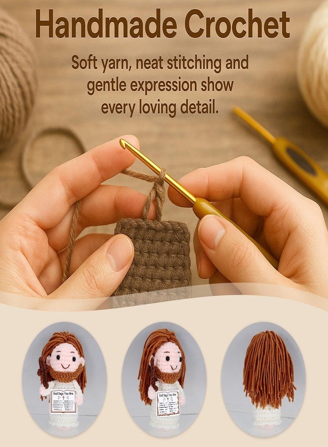 Fleure Esme Crochet Jesus Doll with Blessing Card - Religious Gift for First Communion, Baptism, Confirmation,Easter Basket Stuffers for Girls, Boys, and Teens - Christian Gift for Young Believers, Godchildren - Image 2
