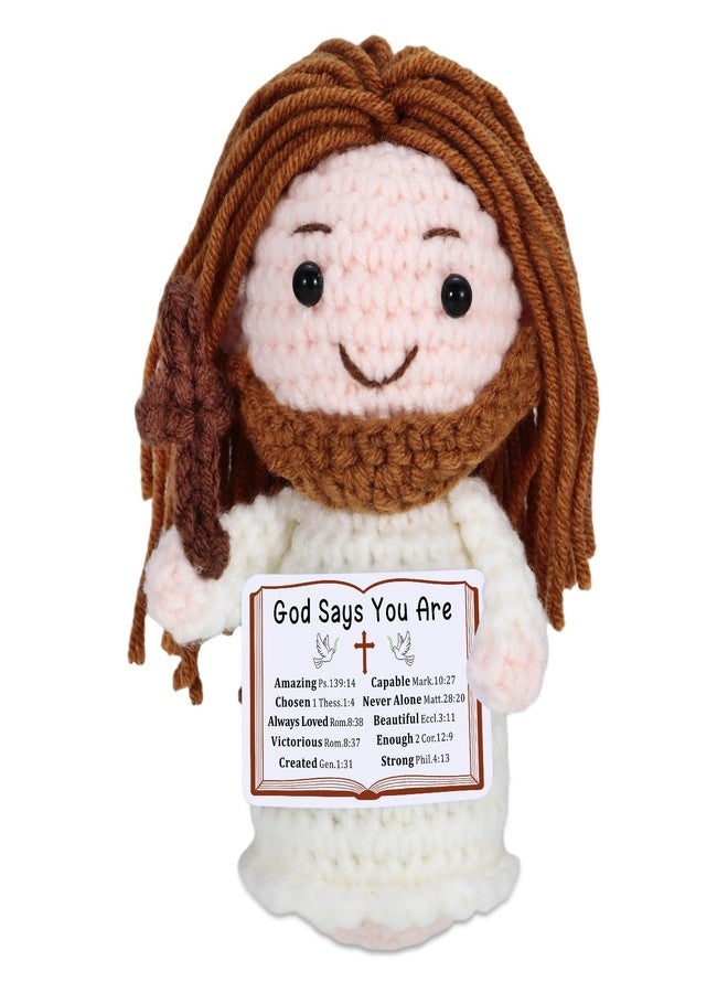 Fleure Esme Crochet Jesus Doll with Blessing Card - Religious Gift for First Communion, Baptism, Confirmation,Easter Basket Stuffers for Girls, Boys, and Teens - Christian Gift for Young Believers, Godchildren - Image 1