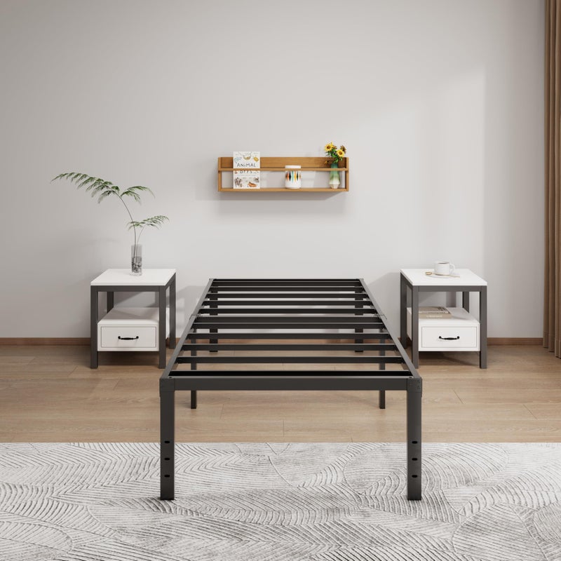 LUMUNANCE Metal Bed Frame Twin Size - 18 Inch Heavy-Duty Twin Platform Bed Frame No Box Spring Needed, Easy Assembly, Noise-Free, Sturdy Mattress Foundation, Underbed Storage Space - Image 5