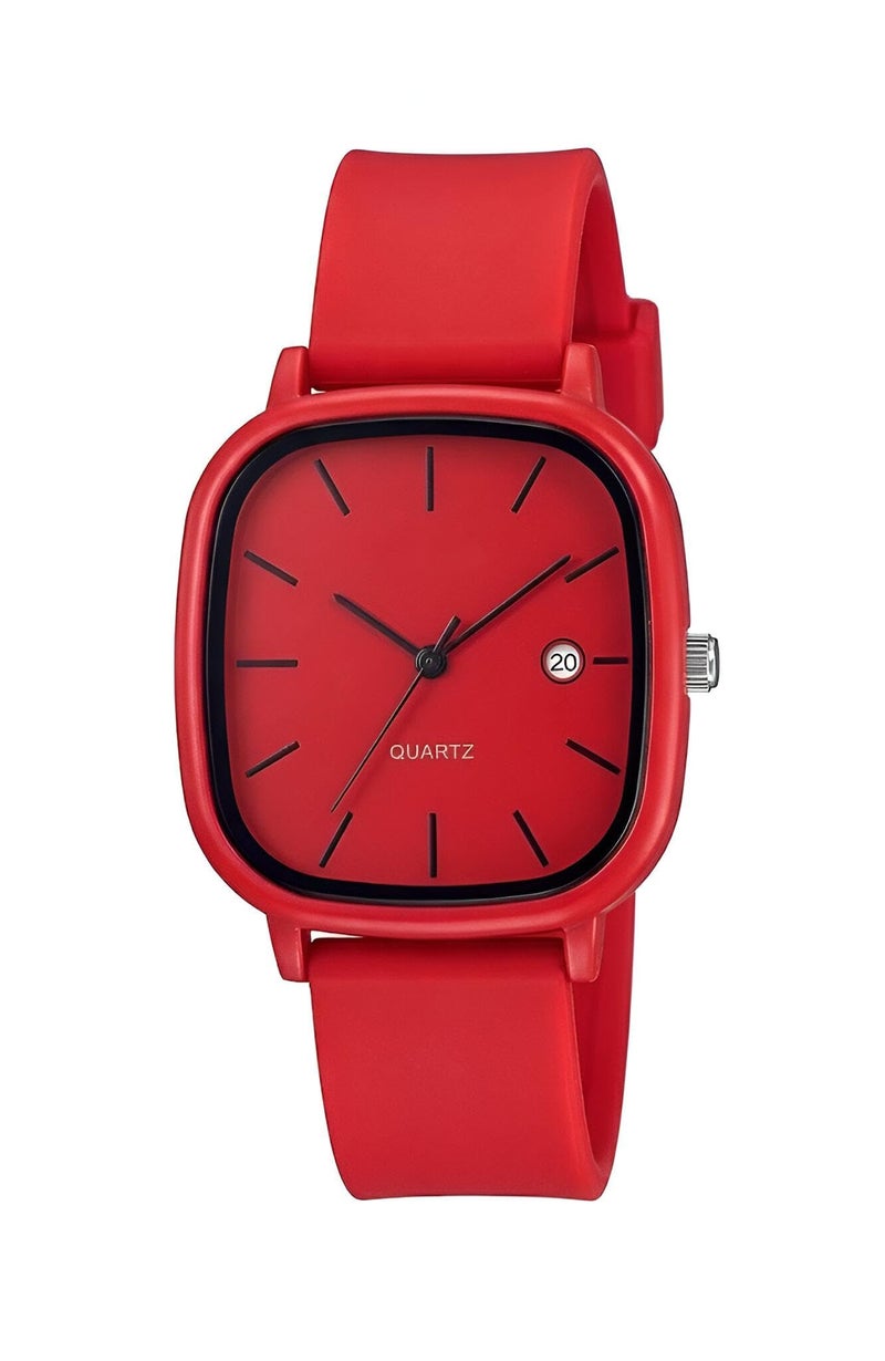 Square Case Timepiece - Square Case Timepiece Featuring a Multicolor Dial, Precise Quartz Movement, Date Window, water resistance, and sporty casual styling for versatile everyday use.