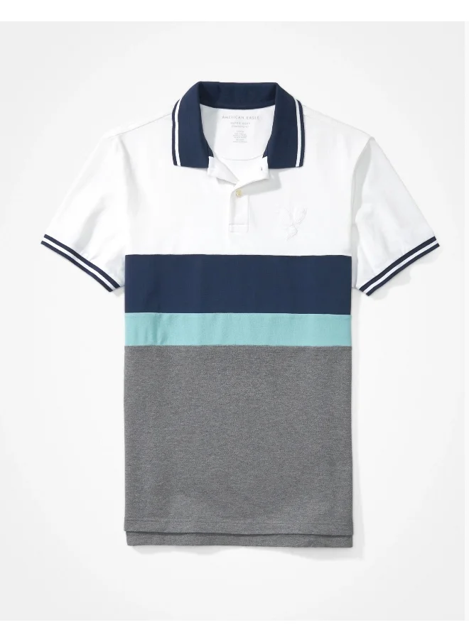 امريكان ايجل Color Block Pique Polo