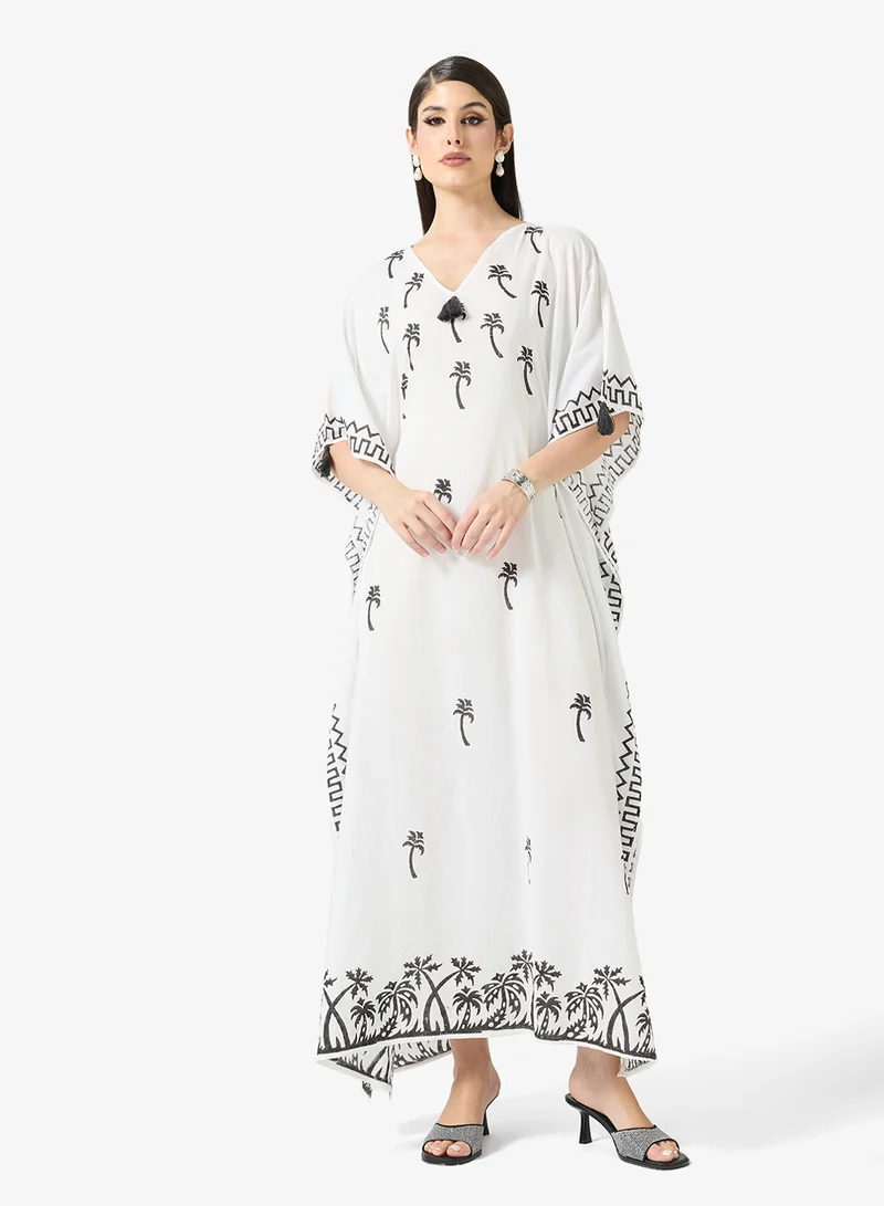 ارابيان كلوزيت Cape Sleeve Printed Kaftan