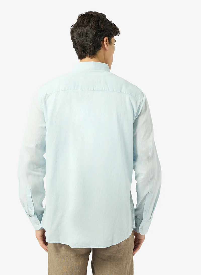 ريبلز مع نمشي Mens Linen Blend Long Sleeves Shirt