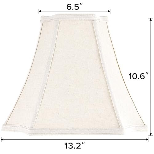 GO&SO GOSO Medium Bell Lamp Shades Set of 265 x 132 x106 Spider Square Cut Corner Lamp Shade for Table Lamps and Floor LampVintage Natural Fabric Dark Beige Lampshades Replacement Easy Assembly - Image 3