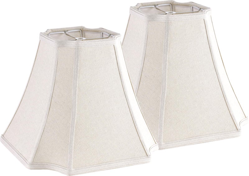 GO&SO GOSO Medium Bell Lamp Shades Set of 265 x 132 x106 Spider Square Cut Corner Lamp Shade for Table Lamps and Floor LampVintage Natural Fabric Dark Beige Lampshades Replacement Easy Assembly - Image 2