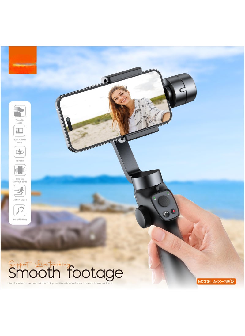 MOXOM MX-GB02 Gimbal Stabilizer Selfie Stick Tripod Black  - Image 1
