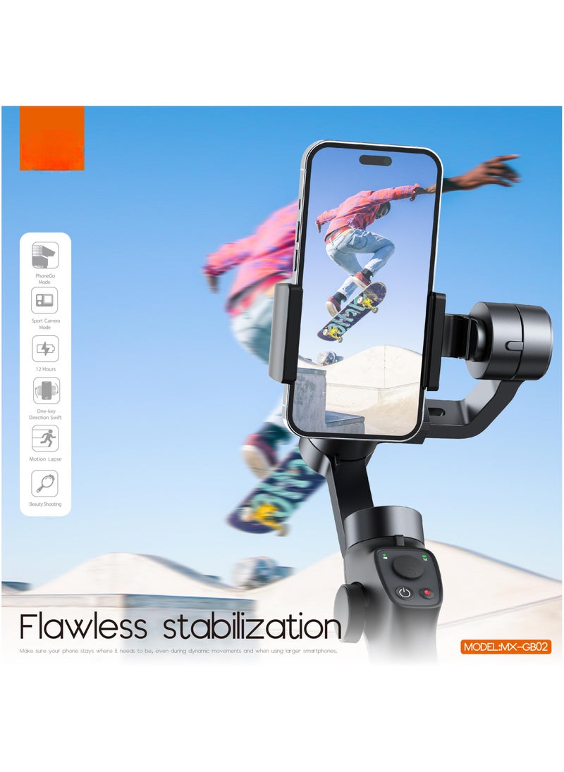 MOXOM MX-GB02 Gimbal Stabilizer Selfie Stick Tripod Black  - Image 3