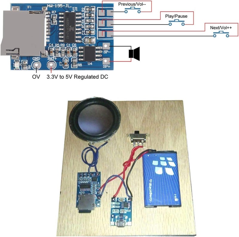 UMLIFE 10PCS TF Card MP3 Decoder Board 37V5V Power 2W Amplifier Module for Arduino Support FM Radio Audio Mode  - Image 5