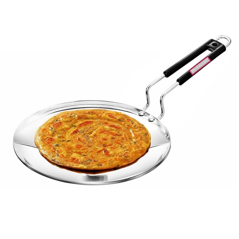 FLIXBLOOM FLIXBLOOM Majesty Triply Stainless Steel Mirror Finish Steel Aluminium Steel Unified LPG Gas Stovetop Induction Base Tawa for RotiParathaChapatiOmelette  - Image 2