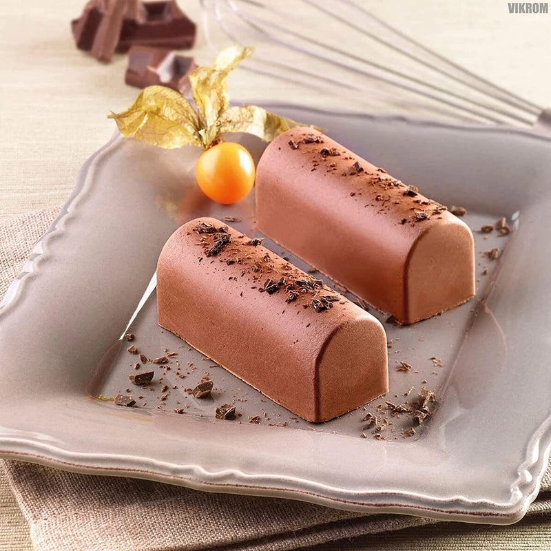 MoldBerry 9 Cavities Silicone Roll Mold Log Delicate Chocolate Desserts Twinkie Teatime Cake Polvoron Candy Pastries Molds White - Image 5