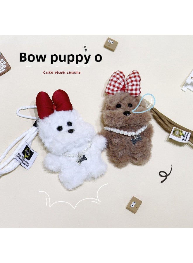 West Highland Plush Pendant Bag Hanging Cartoon Doll Puppy Doll Car Keychain-Specifications:Brown Necklace Bead Chain Style-Color:Pendant - Image 4