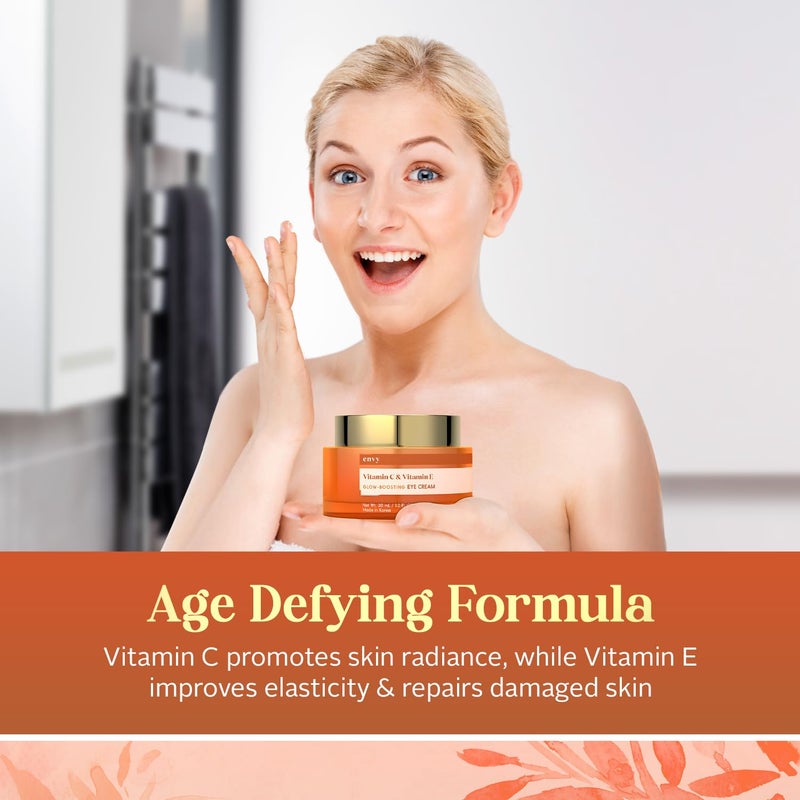 Envy Vitamin C & Vitamin E Under Eye Cream â€“ Visibly Improves Dark Circles & Puffiness â€“ Anti-Aging, Dermatologist Tested, Cruelty-Free Korean Skincare for All Skin Types â€“ 1.01 oz - Image 3