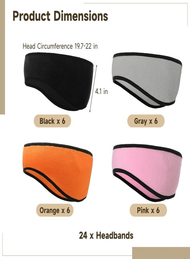 Homaisson 24 PCS Fleece Ear Warmer Headband, Winter Ear Muffs for Women Men, Bulk Winter Warmer Headband for Running, Workout, Cycling Sports - Image 4