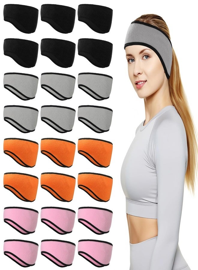 Homaisson 24 PCS Fleece Ear Warmer Headband, Winter Ear Muffs for Women Men, Bulk Winter Warmer Headband for Running, Workout, Cycling Sports - Image 1