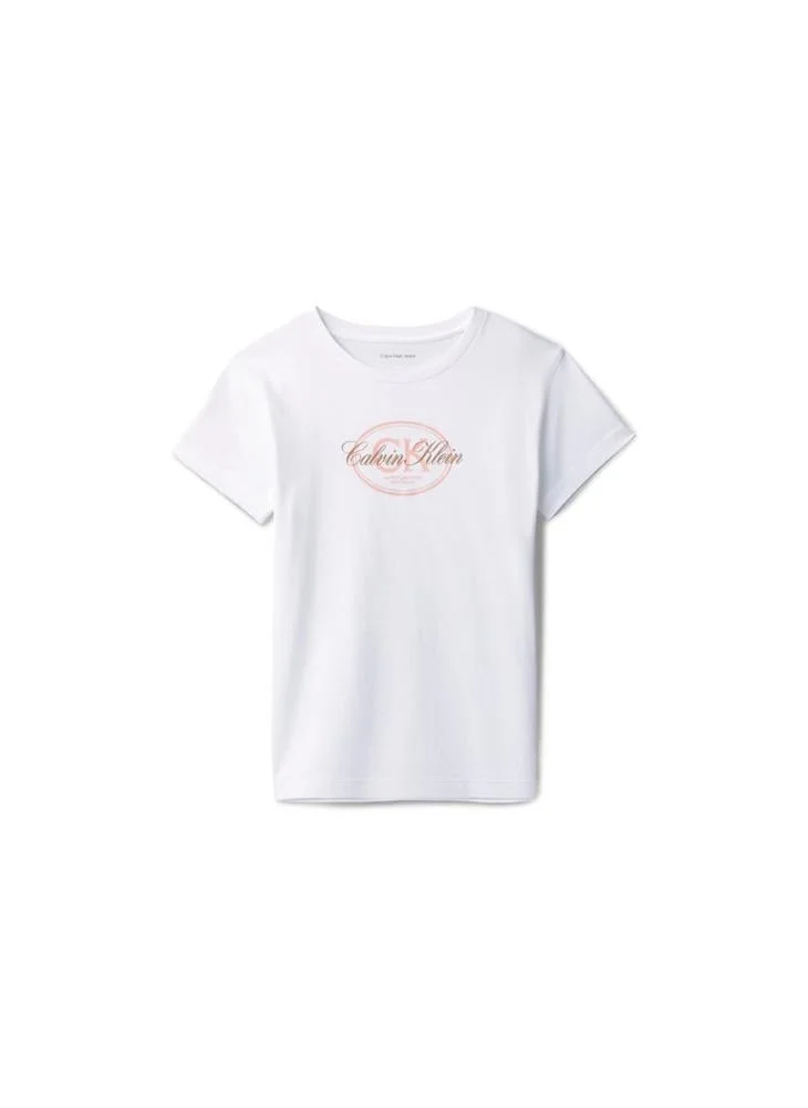 Calvin Klein Jeans  Kids Script Logo Short Sleeve T-Shirt for Women | Best Price UAE