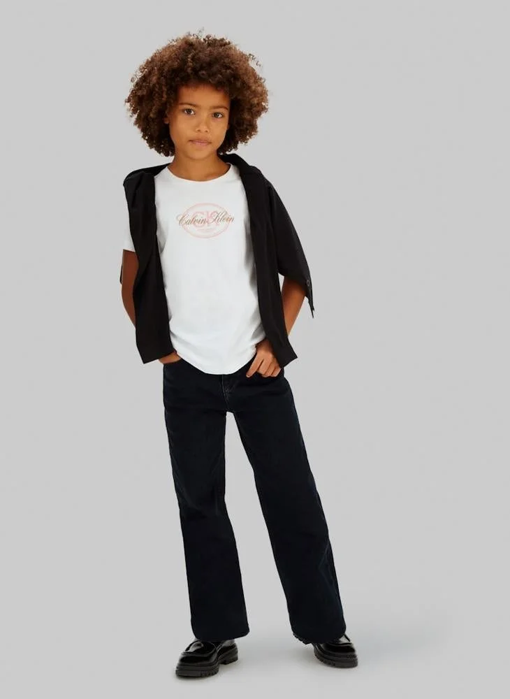 Calvin Klein Jeans  Kids Script Logo Short Sleeve T-Shirt for Women | Best Price UAE