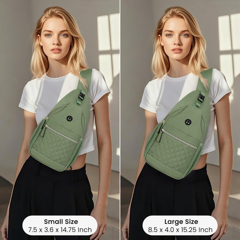 Vankor Small Crossbody Purses Bags for Women Men Travel, Chest Sling Bag Women Casual Cross Body Bag for Woman Sling Backpack Light Green - Image 3