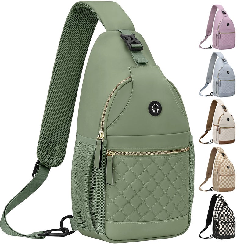 Vankor Small Crossbody Purses Bags for Women Men Travel, Chest Sling Bag Women Casual Cross Body Bag for Woman Sling Backpack Light Green - Image 1