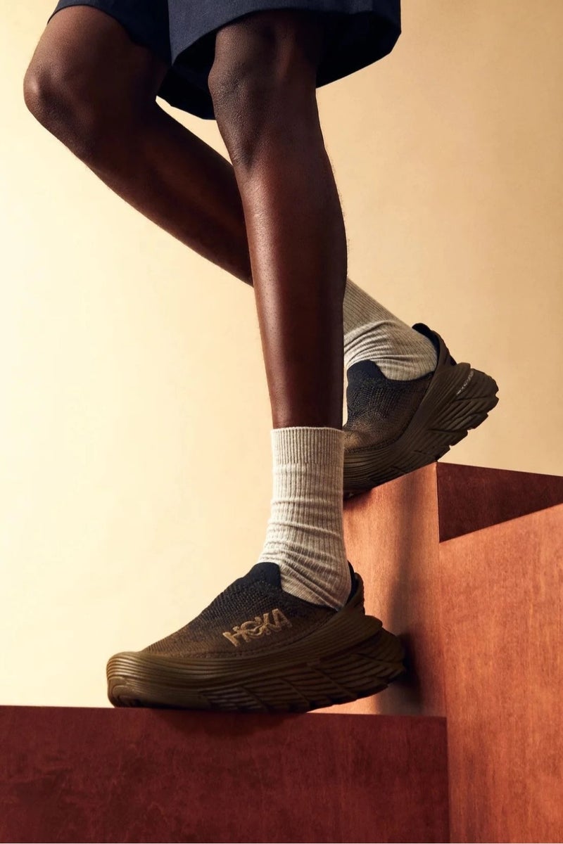 HOKA Restore Lightweight Cushioning Slip-on Sneakers Shoes Olive green For Women/Men/Students - Image 3