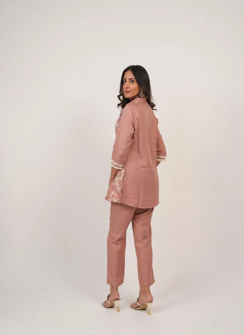 Lehar Lehar Pink Blossom Embroidered & Sequinned Co-Ord Set