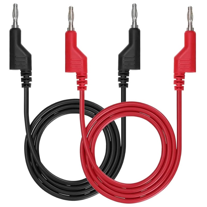 Test Leads with Alligator Clips 6PCS 1000V 15A Banana Plug Test Leads, 3.3ft/1m Red/Black for Multimeter(Red) - Image 1