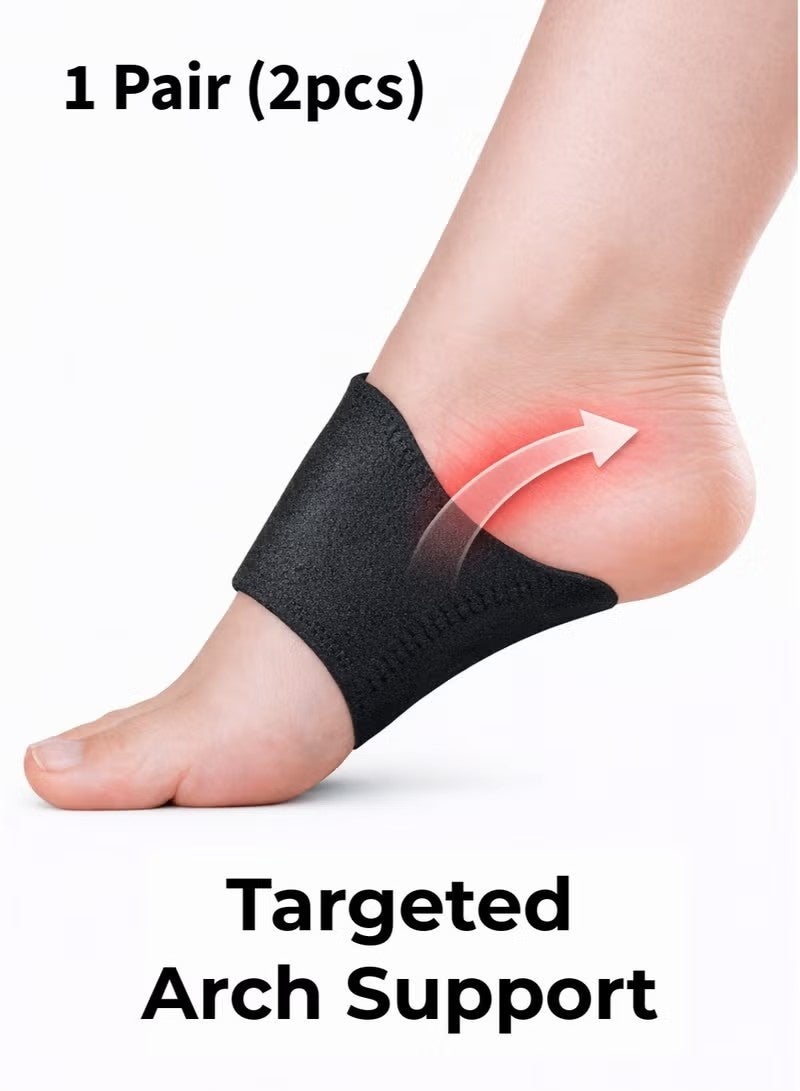 Arch Support Brace Wrap with Gel Pads – Flat Feet & Plantar Fasciitis Relief, Adjustable Foot Arch Support (Insole Alternative) for Walking/Standing – Unisex, 1 Pair (2pcs) - Image 2
