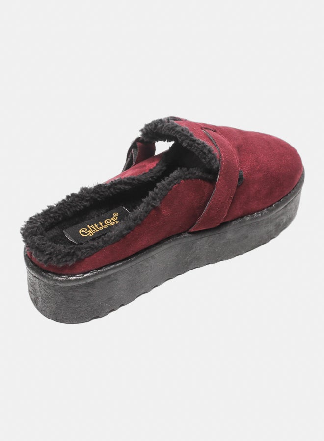 Glitter Women Slippers - Burgundy - Image 4