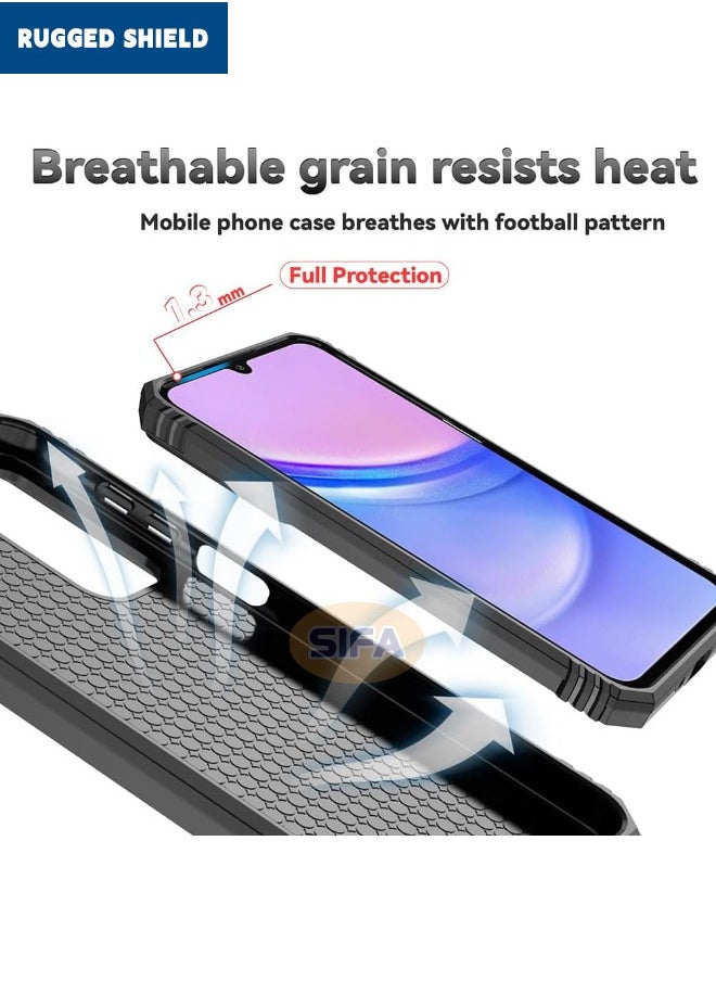 RUGGED SHIELD - Samsung Galaxy A16 Cover, Slide Camera Cover, Built-in 360° Rotate Ring Kickstand, Shockproof Drop Proof Protection, Heavy Duty Shockproof Protective Case for Samsung Galaxy A16 5G/4G, Black - Image 1