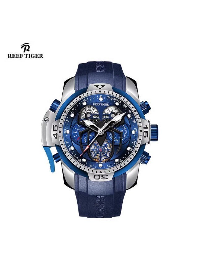 REEF TIGER high-end brand watch, fully automatic mechanical men's watch, fashionable waterproof night light large dial watch - Image 1