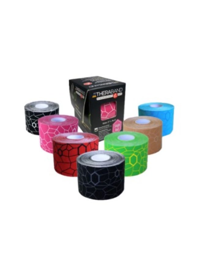 TheraBand Kinesiology Tape Waterproof Physio Tape for Pain Relief Muscle and Joint Support, Standard Roll with Xact Stretch Application Indicators (Pink) - Image 2