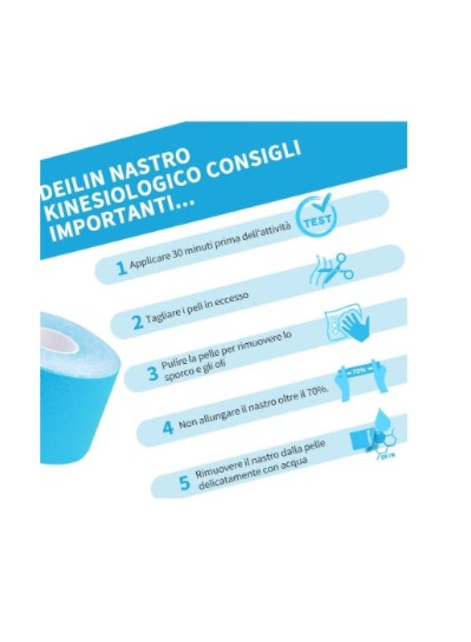 TheraBand Kinesiology Tape Waterproof Physio Tape for Pain Relief Muscle and Joint Support, Standard Roll with Xact Stretch Application Indicators (Pink) - Image 4