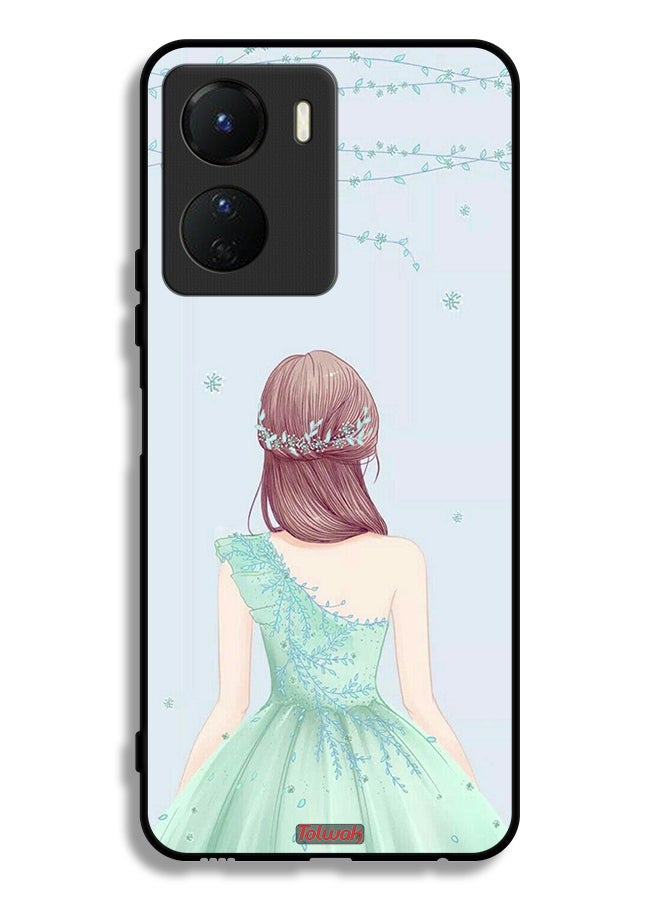 Tolwak Vivo Y16 Protective Case Cover Cute Girl In Floral Dress - Image 1