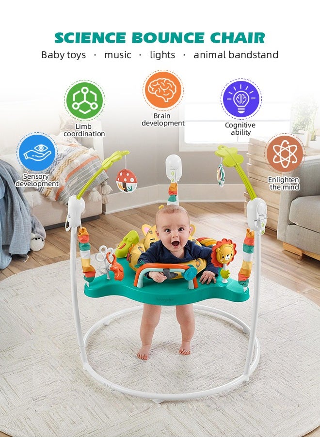 Soft Touch Toddler Walker Jumper Jungle Animals Baby Activity Jumper with Music Lights Sounds and Developmental Toys  - Image 3