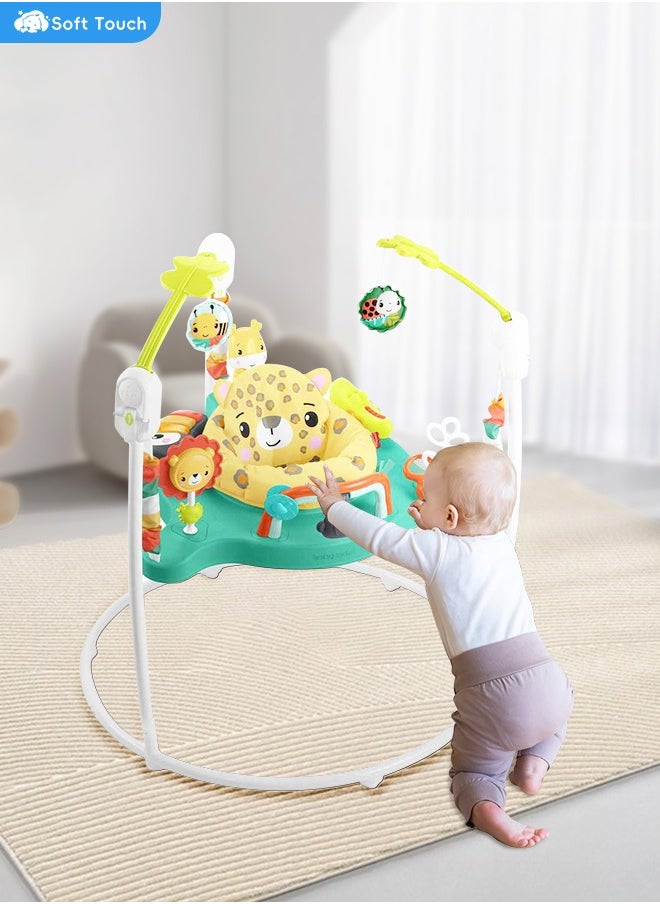 Soft Touch Toddler Walker Jumper Jungle Animals Baby Activity Jumper with Music Lights Sounds and Developmental Toys  - Image 2