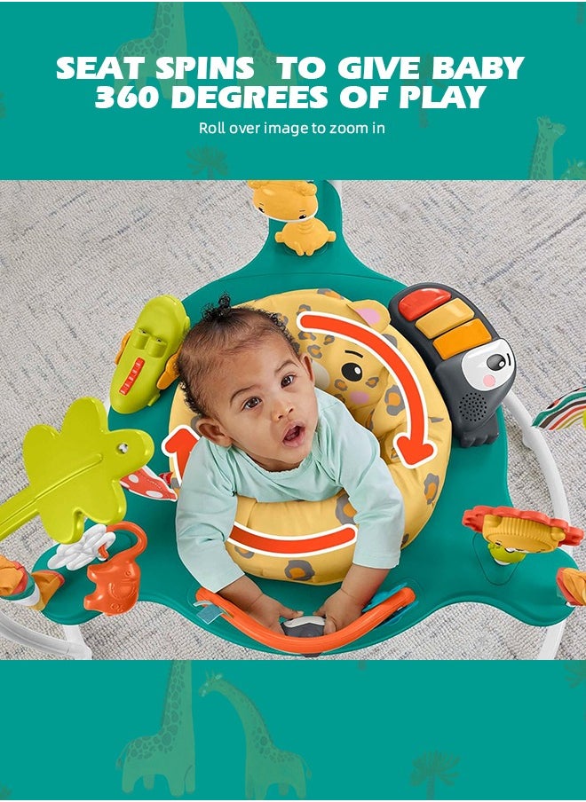 Soft Touch Toddler Walker Jumper Jungle Animals Baby Activity Jumper with Music Lights Sounds and Developmental Toys  - Image 5